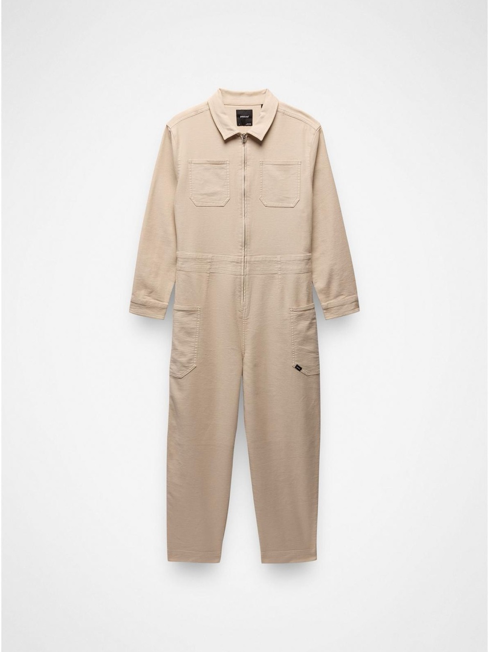 Prana Cuyamaca Boiler Suit Women's Beige Long-Sleeve Utility Jumpsuit